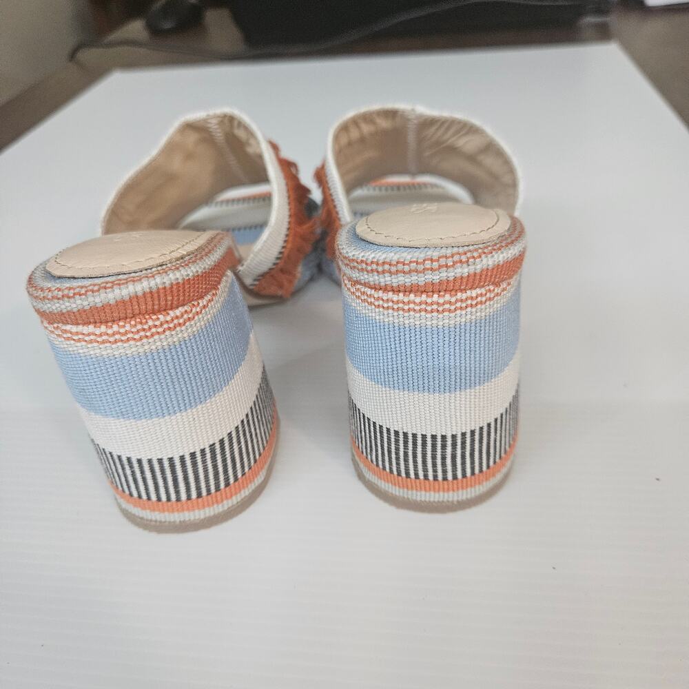 Shekudo Ilamoye Woven Fringe Block Heel Mules 9 / 39 - EUC, Color Weave 2 - Picture 5 of 11